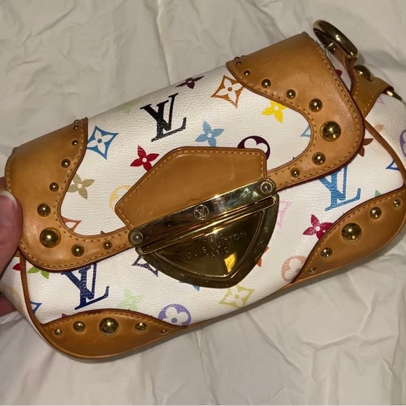 DEADSTOCK Louis Vuitton Marilyn White Multi Color Handbag Takashi Murakami - Picture 2 of 16